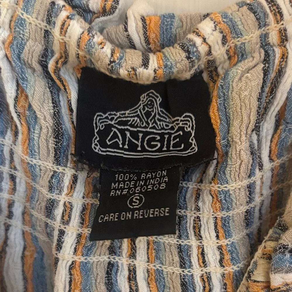 Angie Multicolor Striped Ruffle Blouse - Picture 2 of 3